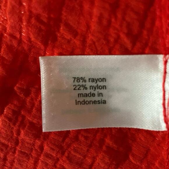 Lane Bryant Plus Size 18 Textured Crossover Belted Blouse Top Flame Scarlet - Picture 5 of 6